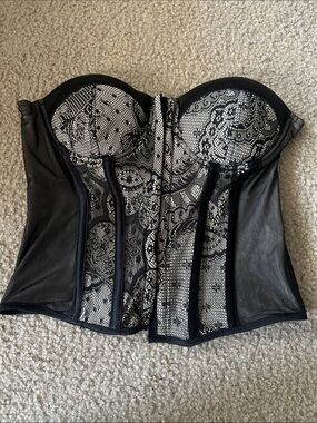 Black Lace Bustier Corset Top - Women Intimates & Sleepwear size M